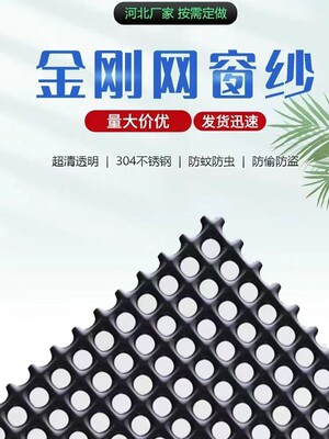 304不锈钢纱网金刚网纱窗可定制防蚊防鼠防盗加厚家用自装