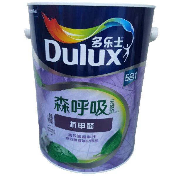 多乐士乳胶漆硅藻五合一无添加抗甲醛高效除醛面漆刷新墙漆5合1套