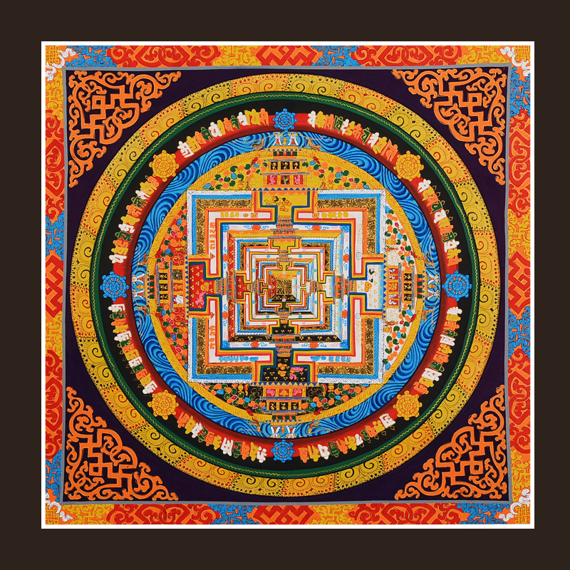 藏村唐卡手繪壇城藏族天然礦物