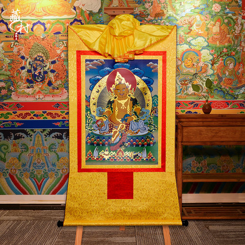 藏村黄财神挂件唐卡挂画西藏家用描金仿手绘家用客厅藏族装饰壁画 - 封面