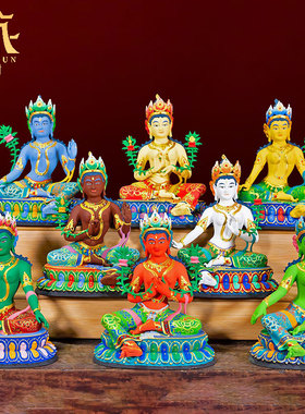 藏村彩绘藏式客厅八大菩萨像7寸