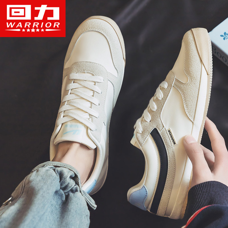 回力帆布鞋男款2025新款超火白色德训鞋夏季超好看的透气软底板鞋