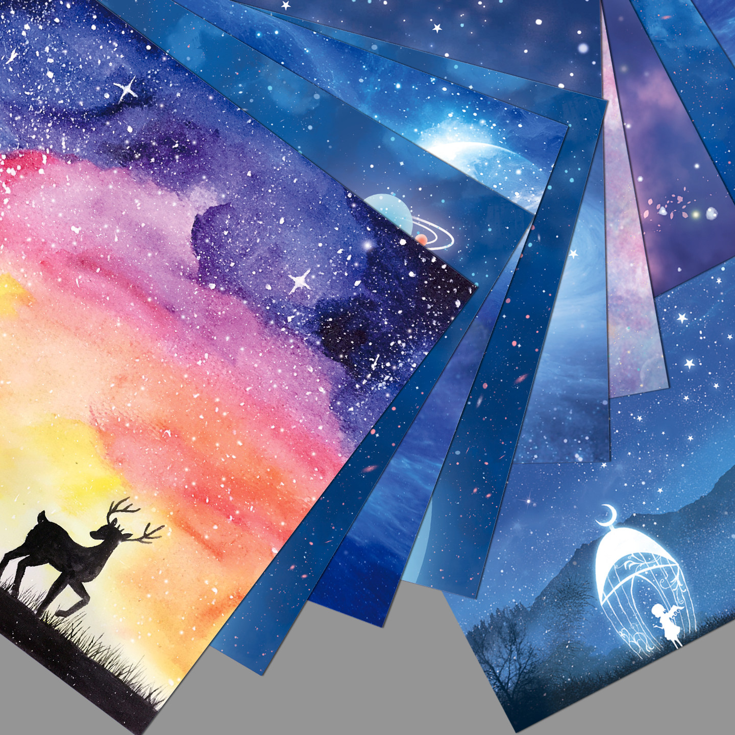 大角色新款星空折纸手工儿童彩纸千纸鹤专用纸正方形手工纸双面双色蓝色梦幻风创意学生diy手工叠纸材料套装,文具电教/文化用品/商务用品,折纸/手工纸/衍纸,淘宝优惠券,粉丝福利购,淘宝优惠卷