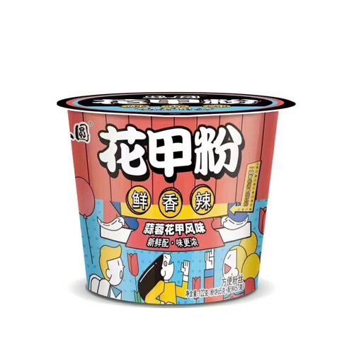 思圆蒜蓉花甲风味方便粉丝桶装