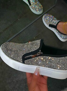 2024 Fashion Diamond Zipper Large Lefu Shoes 大码乐福鞋 ﻿