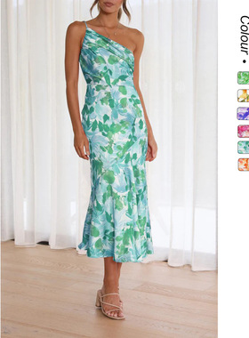 2025 Fashion Style Strap Printed Dress