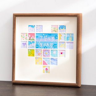 爱心宫格画框油画棒材料包手工diy创意生日礼物送男女朋友闺蜜