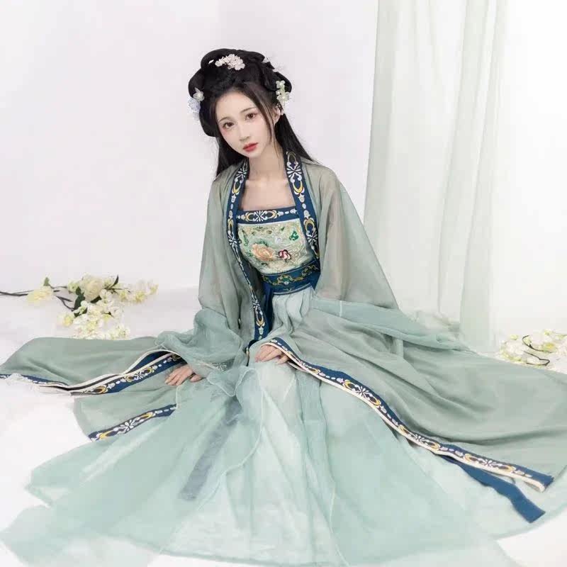 중국어 HANFU 전통 드레스 여성 고대 자수 댄