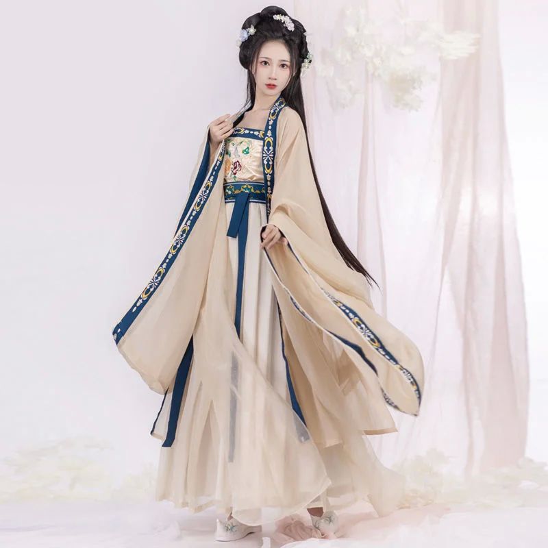 중국어 HANFU 전통 드레스 여성 고대 자수 댄