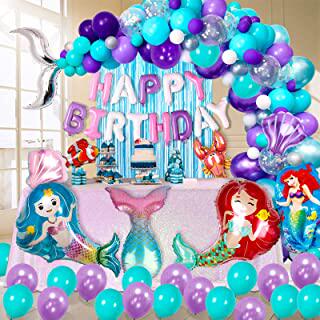 mermaid theme garland balloon kit birthday party decorations