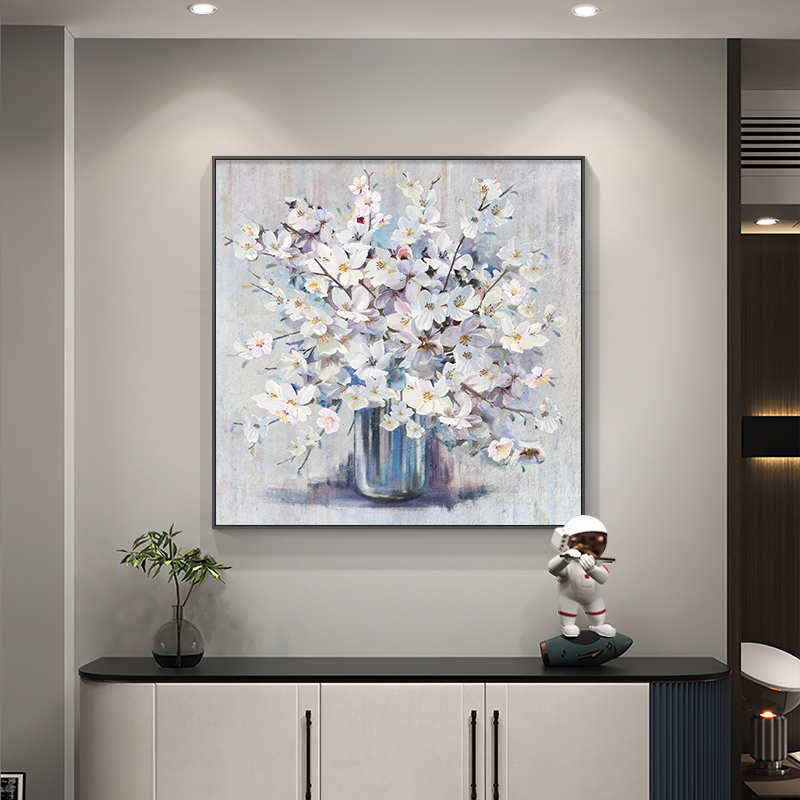 小雏菊客厅方形装饰画美式沙发背景墙壁画欧式挂画轻奢高级图片