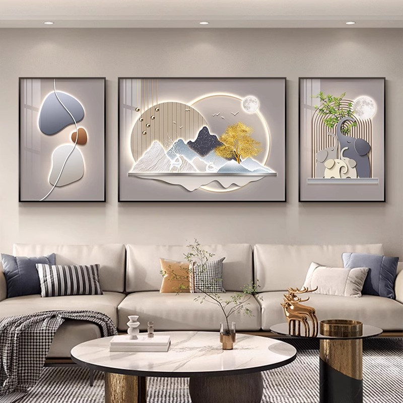 2024新款沙发背景墙壁画客厅装饰