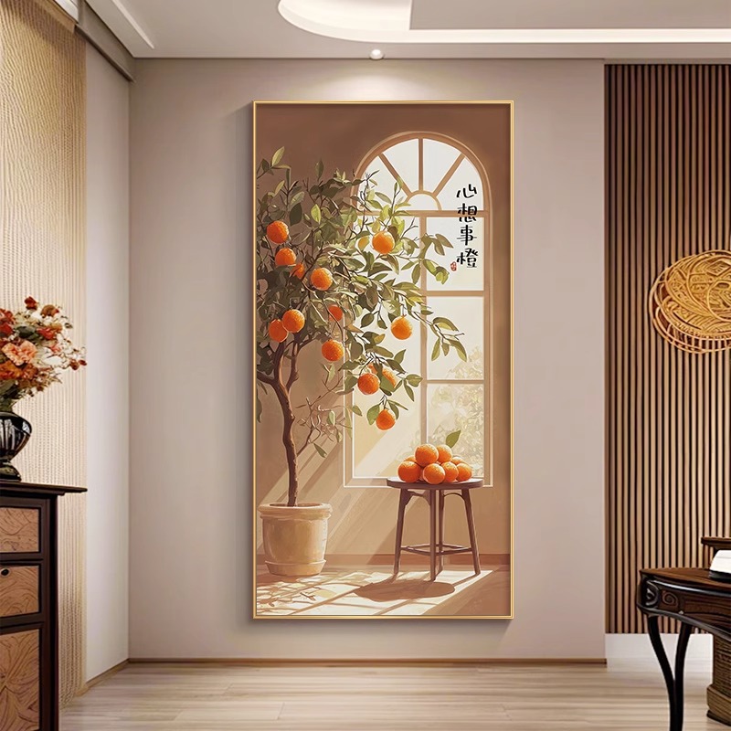 入户门玄关寓意好的装饰画正对墙