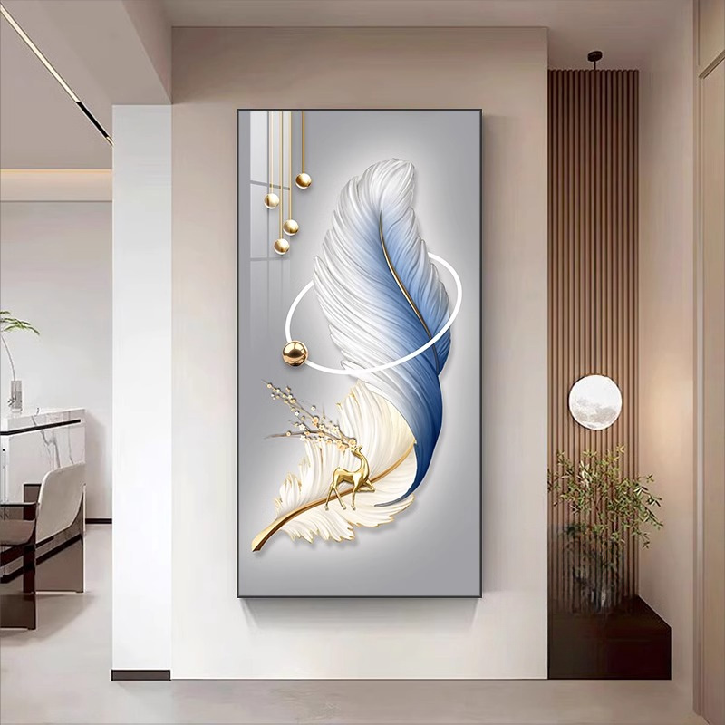 玄关装饰画入户门正对墙挂画轻奢高级感客厅2024新款走廊过道壁画