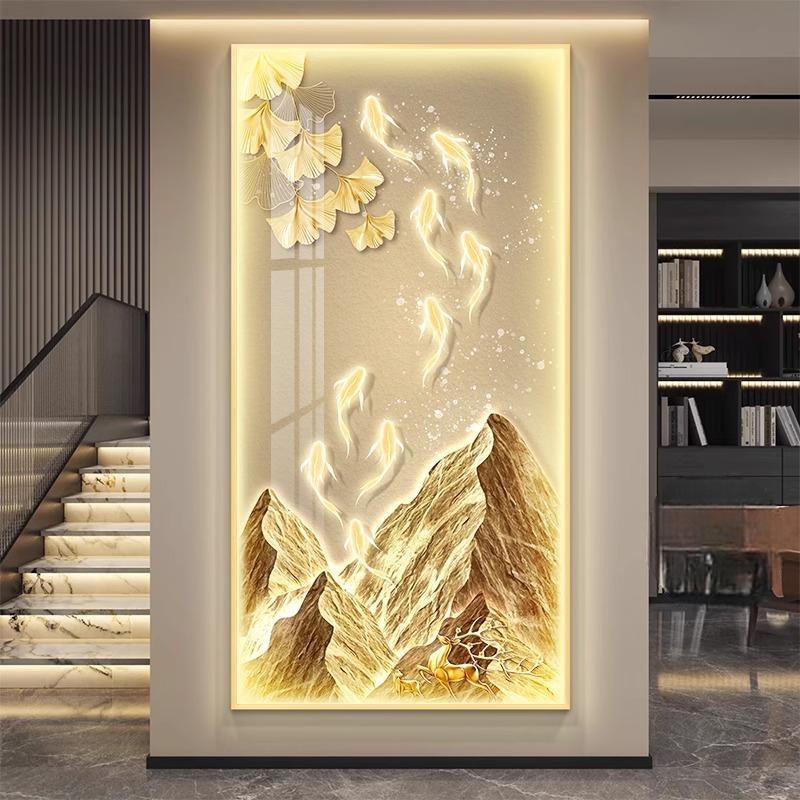 2024新款玄关高端LED灯装饰画