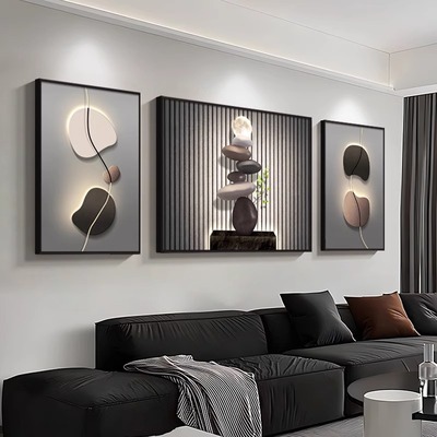 大气沙发背景墙挂画轻奢高级客厅