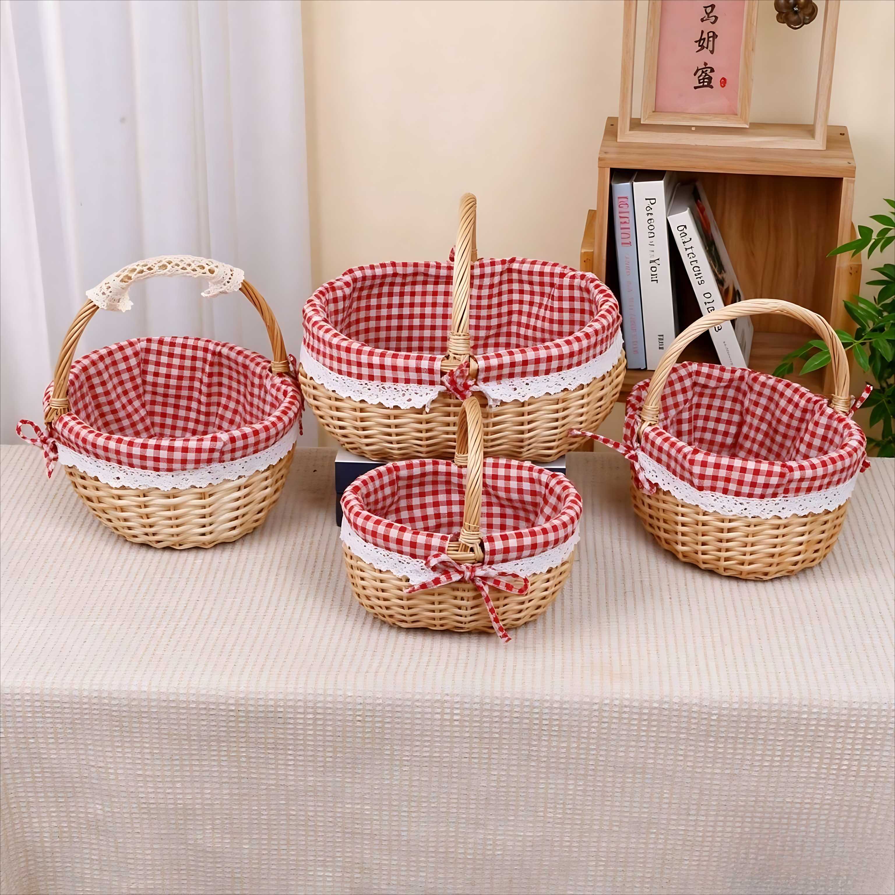 柳编手提收纳筐闺蜜礼品鲜花篮