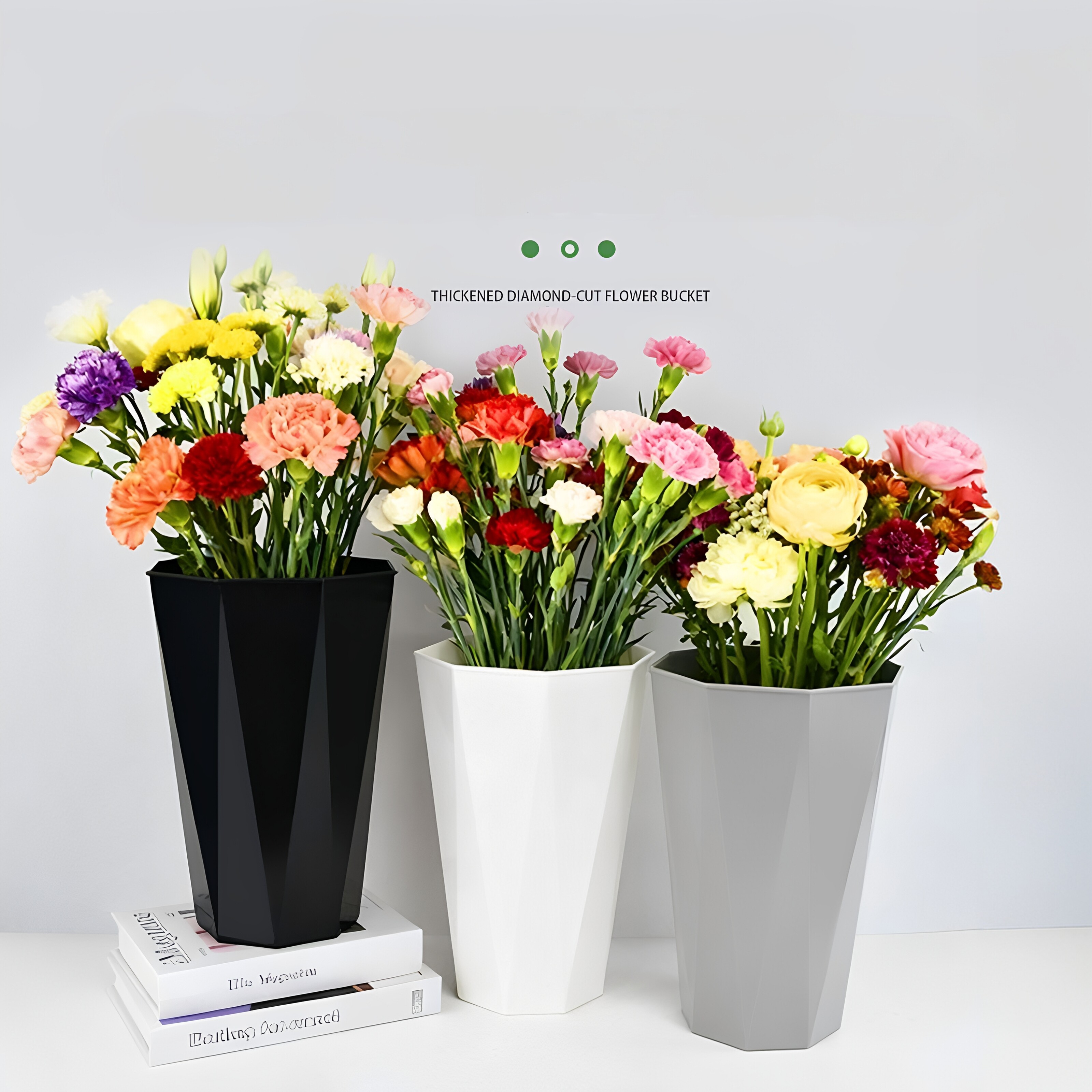 北欧风菱形花桶创意塑料加厚高颜