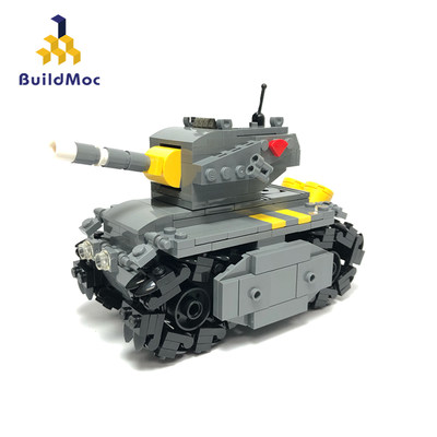 BuildMOC合金弹头-超级战车001坦克中国拼插积木玩具套装礼物