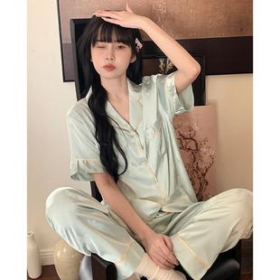 高档梦米加一oyshok诺尚品送礼蝴蝶三件套睡衣女夏季 冰丝短袖 套装