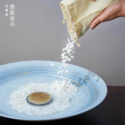 插花用白色小石子 池坊剑山铺垫石头 小原流插花垫石