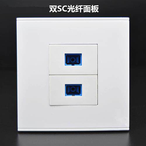 86型二位双光纤插座2个SC光纤网络模块直插式双光纤墙壁面板E6