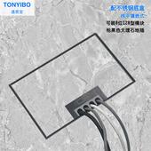 黑色大理石地插200隐藏式 电源五孔网络电话地面插座不锈钢地插座