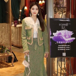 秋季新款小洋装名媛气质初秋女装套装轻熟风小香风秋装两件套