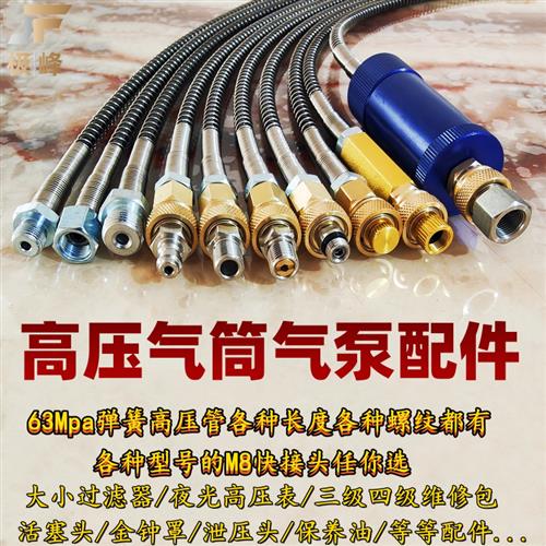 高压打气筒配件30mpa打气机零件30mpa通用螺纹高压气管40气嘴包邮