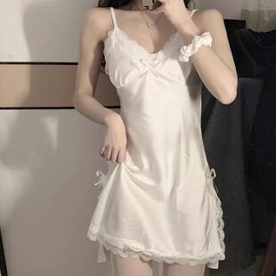 純欲性感吊帶裙睡衣女夏睡網(wǎng)紅202款 法式 4年裙新美甜家居服連WDG