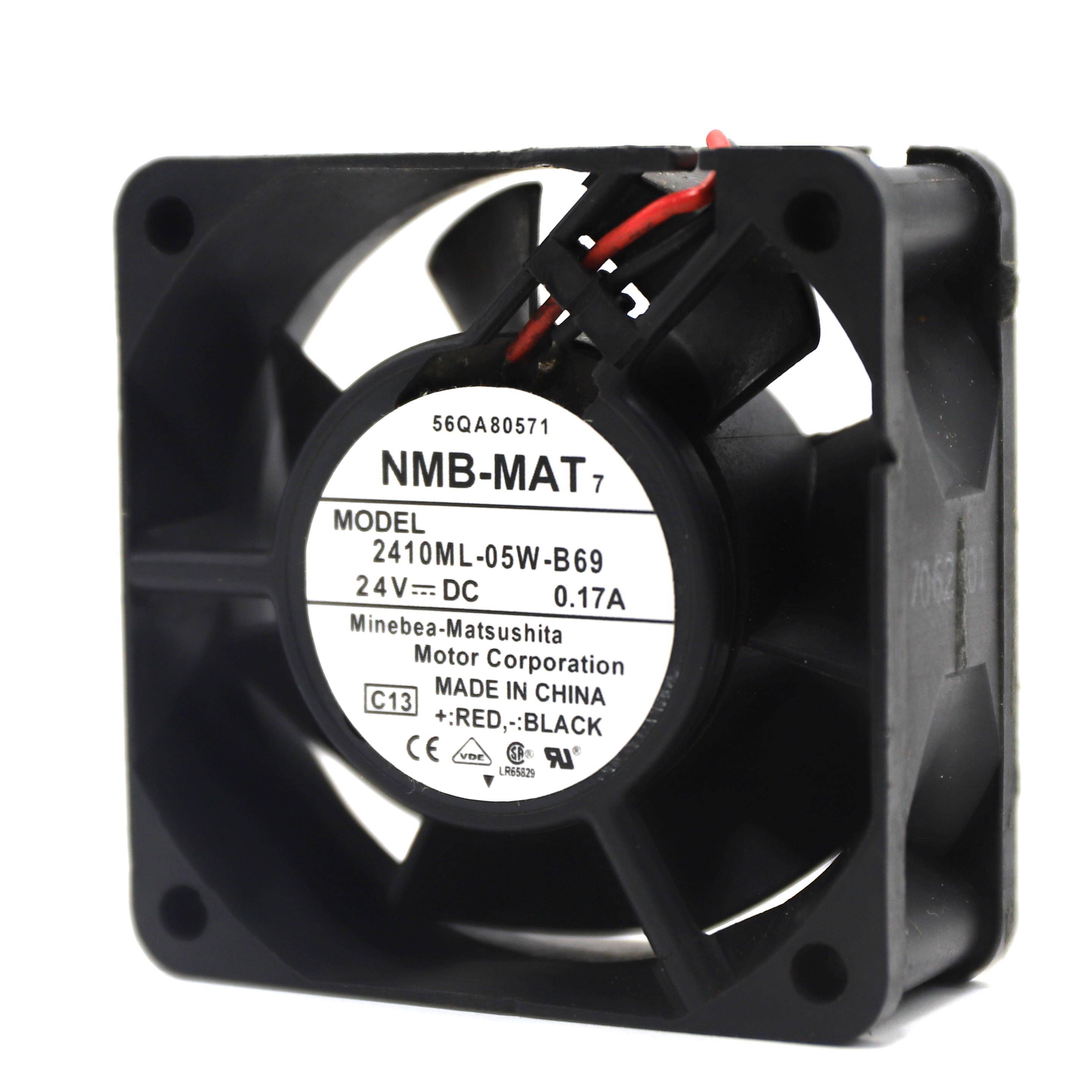 日本NMB 2410ML-05W-B69 6025 24V 0.17A 变频器散热滚珠风扇