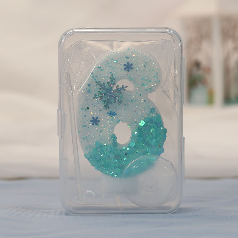 数字生日蜡烛青色雪花生日蜡烛图片