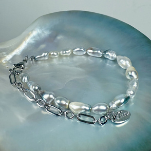 一物一拍极光澳白大溪地无核Keshi克旭天然海水珍珠手链延长链