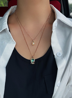 一物一拍极光无瑕无核天然珍珠设计款炫彩叠戴项链