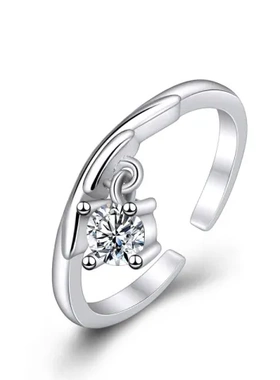 女士款潮韩版时尚戒指情侣仿纯银开口韩国十二星座可调节