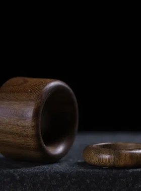 简约男女戒指饰品木质情侣绿檀木紫光檀时尚红木对戒黄花梨扳指环