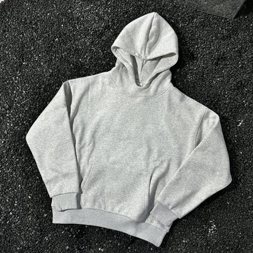 日单Fppev羊毛蚕丝重磅基础纯色百搭卫衣男大码连帽卫衣宽松帽衫