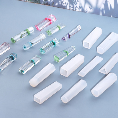 diy水晶滴胶吊坠硅胶模具手工长条圆柱体磨具挂件挂坠硅胶模具