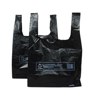 加厚5丝黑色塑料背心袋 五金包装袋 烟酒店购物袋 手提垃圾袋定制