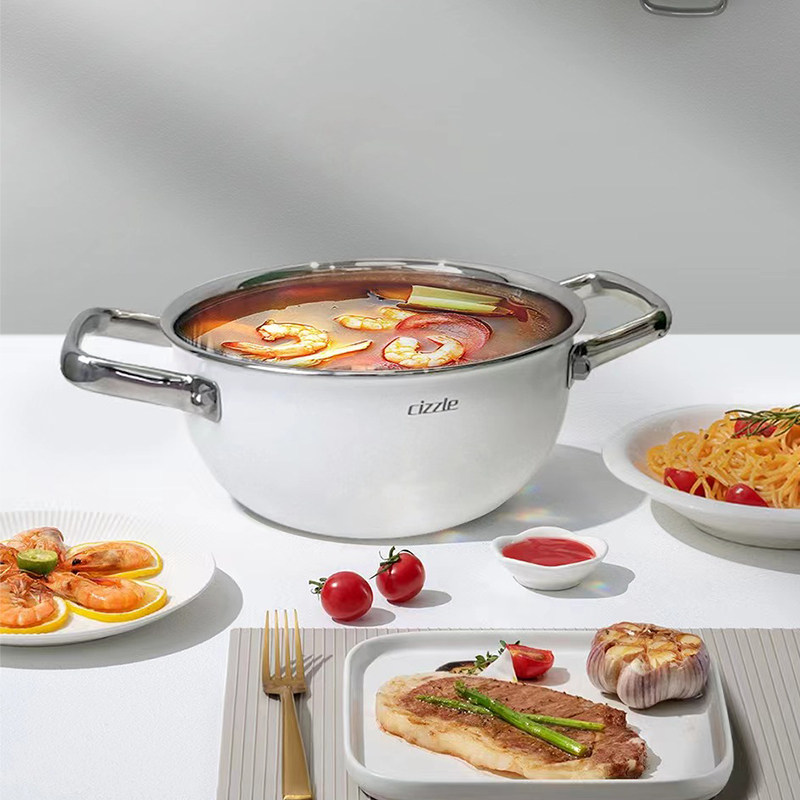 喜时家用双耳汤锅燃气电磁炉通用