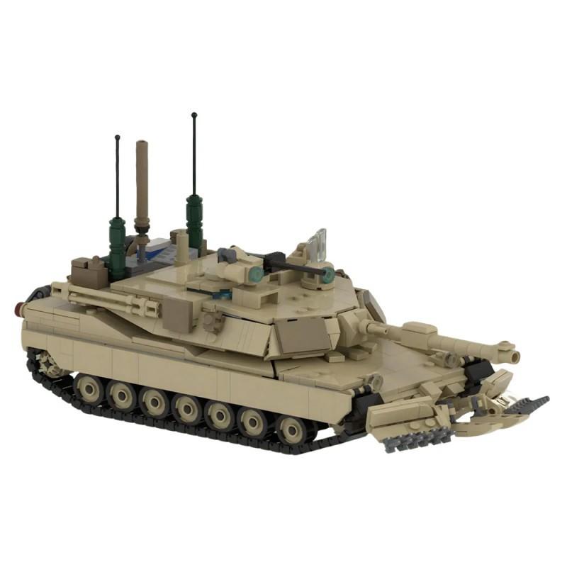 【高砖零件】美国M1A2艾布拉姆斯主战坦克MOC-204750拼装积木玩具