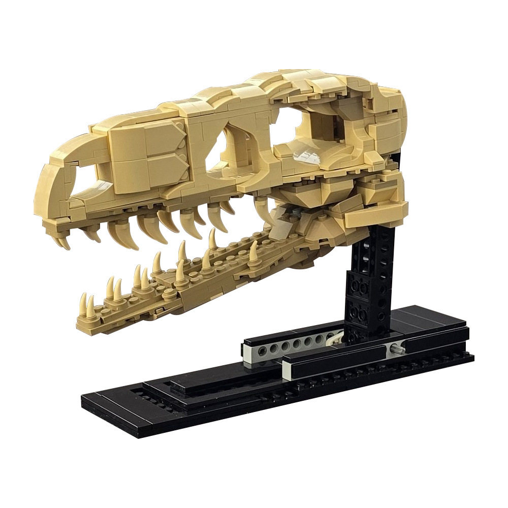 【高砖零件】真实比例迅猛龙化石头骨模型MOC-233703拼装积木玩具