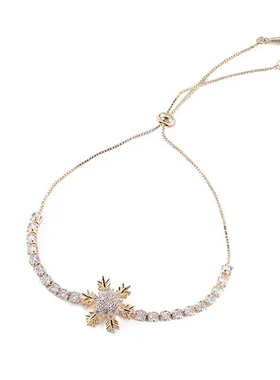 亚马逊热卖手链百搭轻奢跨境饰品女一件雪花钛钢不掉色