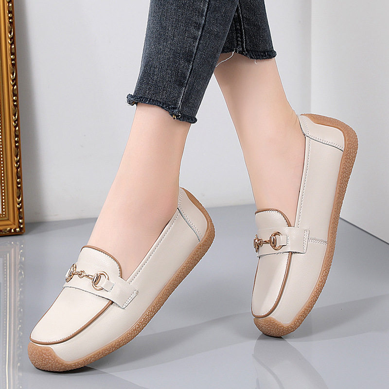 秋季爆款跨境大码女式休闲日常出门不累脚单鞋妈妈鞋一脚蹬豆豆鞋,女鞋,乐福鞋（豆豆鞋）,淘宝优惠券,粉丝福利购,淘宝优惠卷