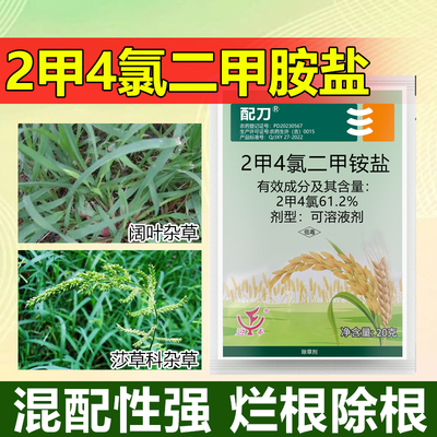 2甲4氯二甲胺铵盐除草药剂专用水稻移栽田除杂草烂根二甲四氯药剂