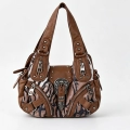 Triangel Metal Small Brown and White Black Leopard Print Bright Brown