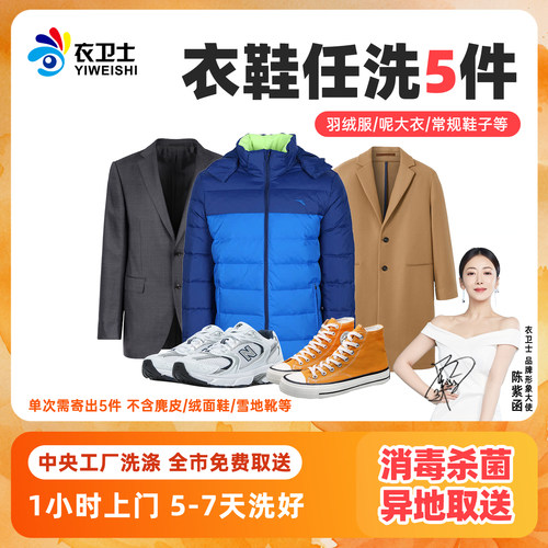 洗衣服务5件羽绒服大衣鞋子干洗水洗全国免费上门取送衣卫士