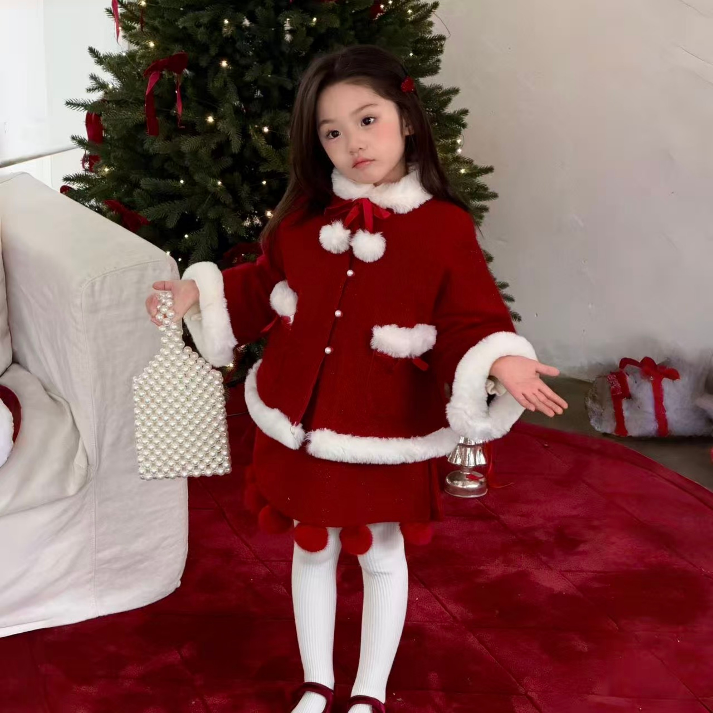 女童外套马甲裙冬新款加绒加厚