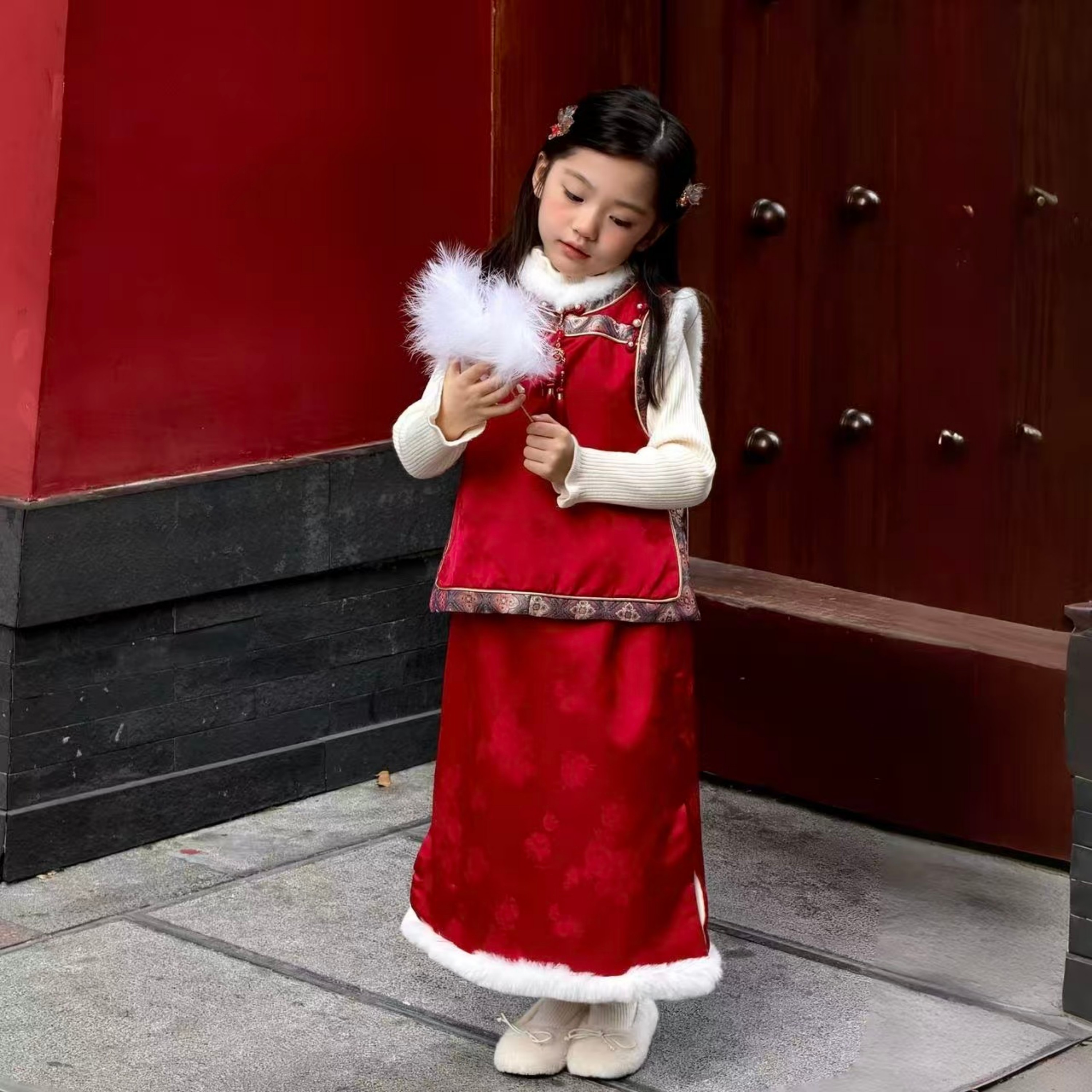 女童格格装冬季旗袍汉服