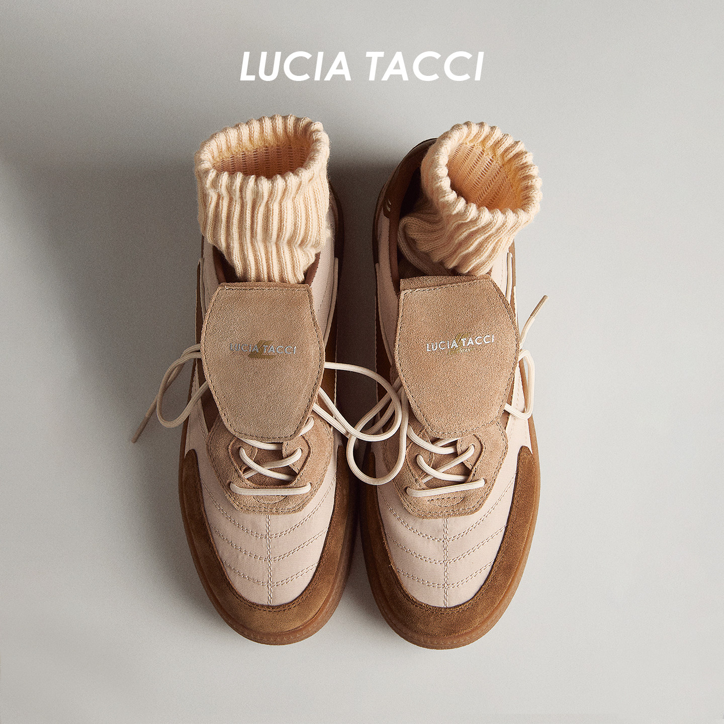 LUCIA TACCI原创设计师｜26春夏新品复古麂皮拼接休闲运动足球鞋